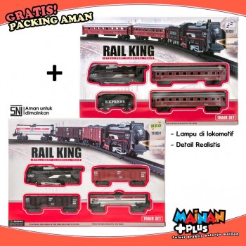 Paket Hemat 2 - Mainan Kereta Api Rail King Lampu - SNI