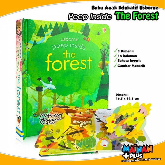 Buku Edukasi Aktivitas Anak Usborne 3D Peep Inside The Forest Book 
