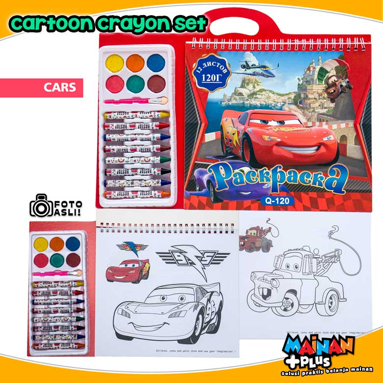 Buku Mewarnai Anak Peralatan Gambar Krayon Crayon Set Coloring Book