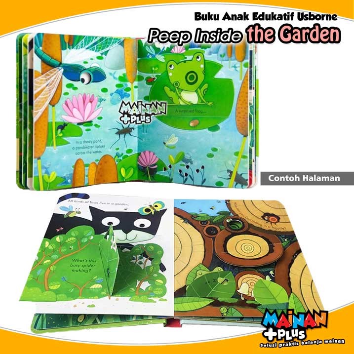 Buku Edukasi Aktivitas Anak Usborne 3D Peep Inside The Garden Book 